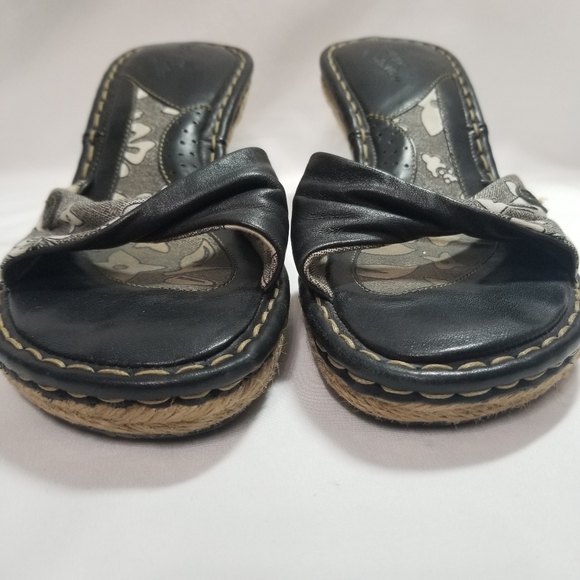 ✨ Born Leather / Floral Wedge Espadrilles Sa… - Picture 7 of 12